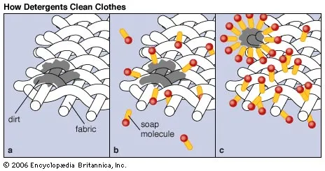 How does detergent clean oil droplets